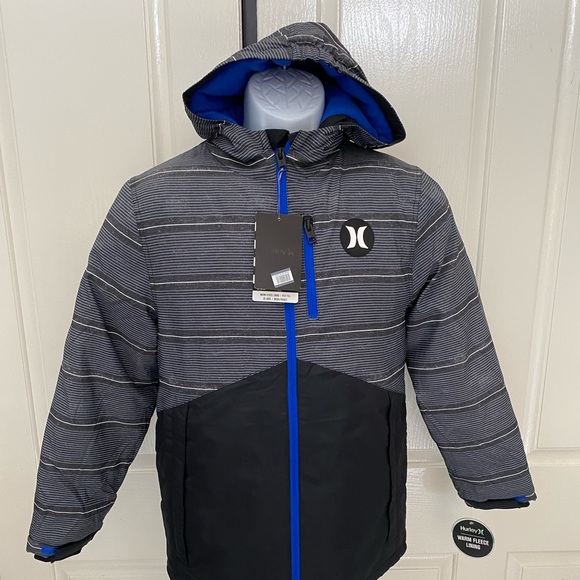 NEW wTag-HURLEY Black/Blue Hooded Jacket L